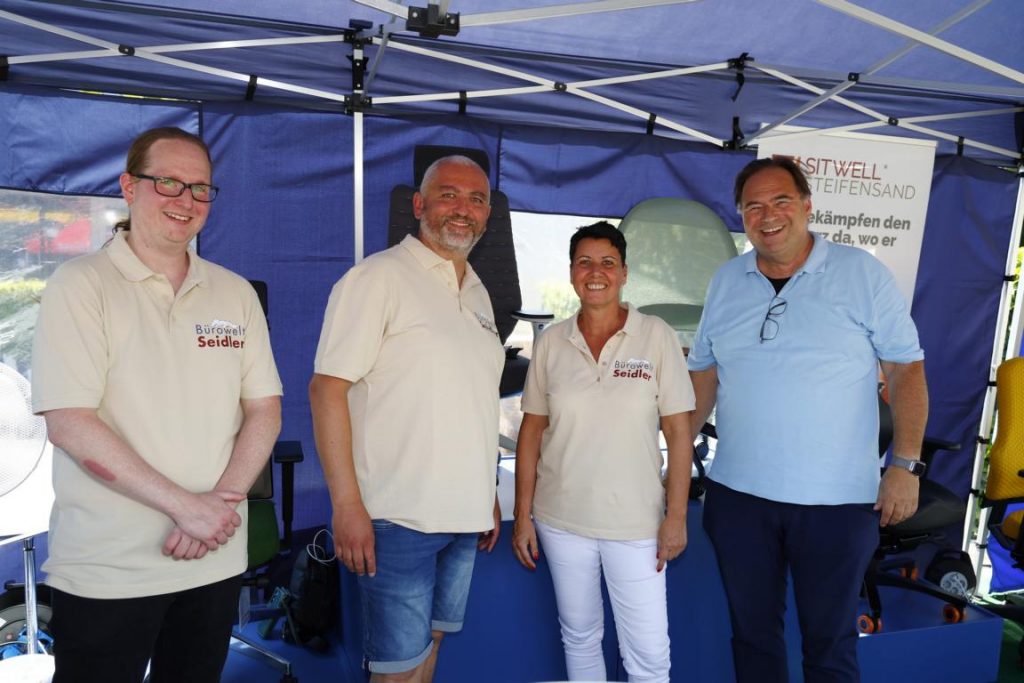 Stand der Bürowelt Seidler beim Gewerbegebietsfest Walldorf 2026 mit Lösungen für Ergonomie, Büroplanung und moderne Arbeitswelten.